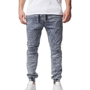 [W36]Zanerobe Men's Gray Blue Denim Joggers